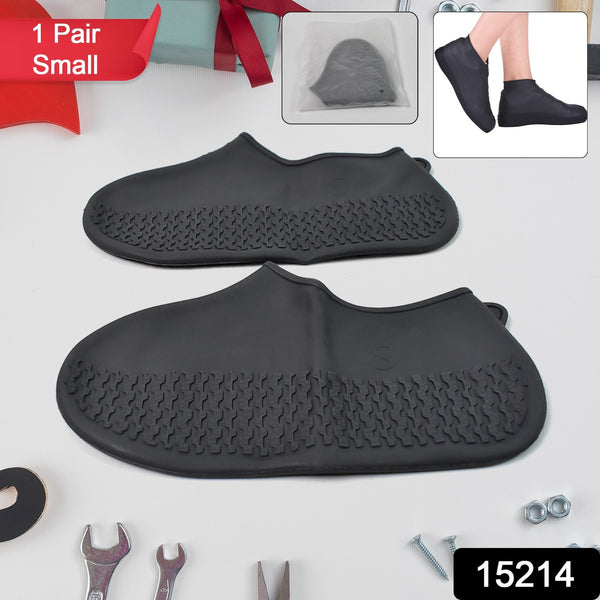Non-slip Silicone Reusable Waterproof Rain Shoes Covers (1 Pair  Small  Mix Color)