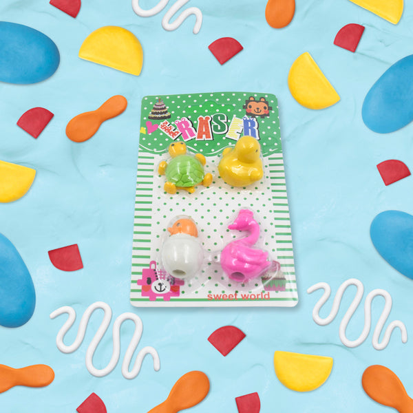 18029 3d Mix Design Fancy  Stylish Colorful Erasers Mini Eraser Creative Cute Novelty Eraser For Children Different Designs Eraser Set For Return Gift Birthday Party School Prize (1 Set)