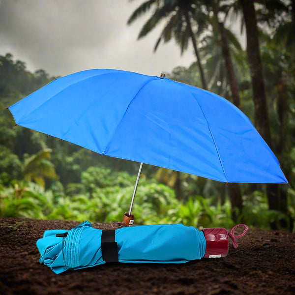 3-fold Sun  Rain Protective Solid Foldable Umbrella (1 Pc  Mix Color)